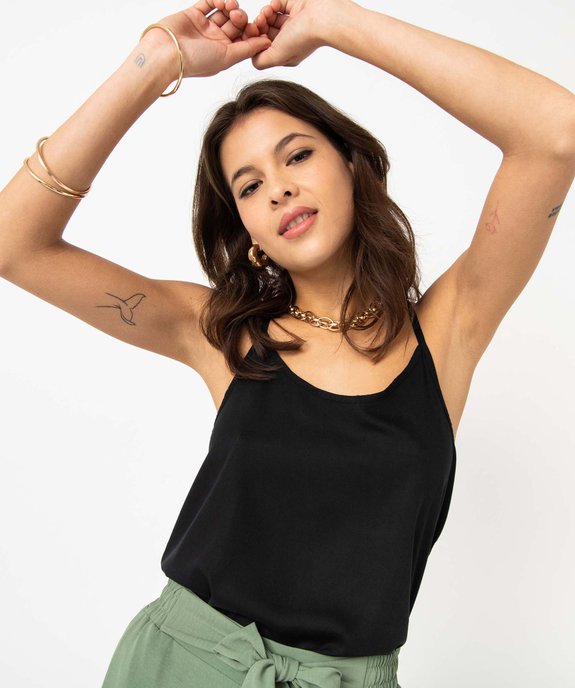 Débardeur en viscose légère à bretelles fines et dos nageur femme vue2 - GEMO(FEMME PAP) - GEMO