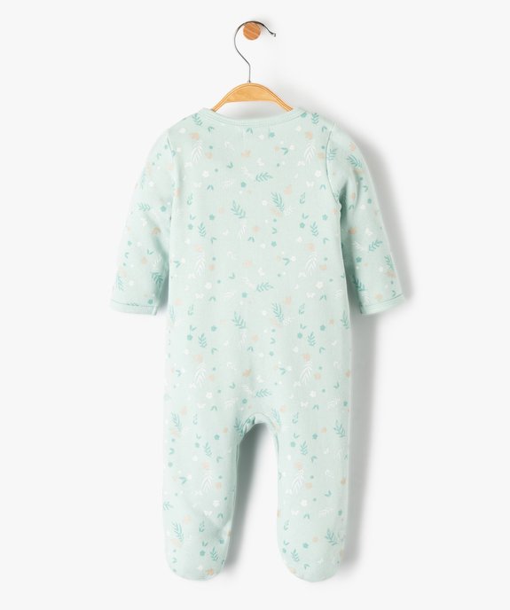 Pyjama bébé à motifs fleuris avec doublure chaude vue3 - GEMO(BB COUCHE) - GEMO