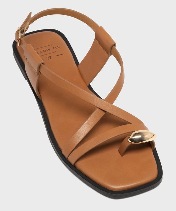 Sandales plates multibrides avec bijou de pied femme vue5 - FOLLOW ME - GEMO