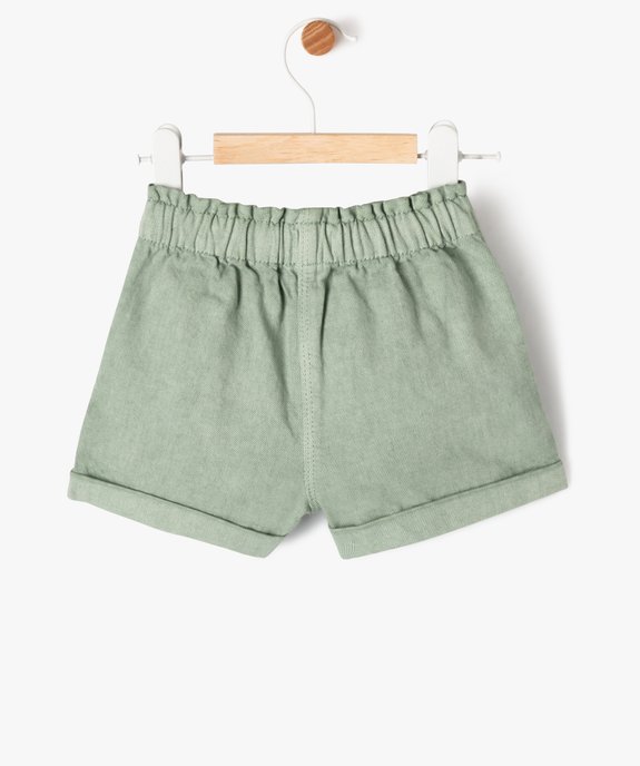 Short en toile ample à taille élastiquée bébé fille - LuluCastagnette vue4 - LULUCASTAGNETTE - GEMO