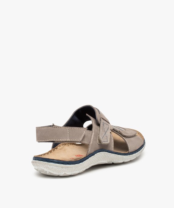 Sandales homme confort à brides scratch en cuir vue4 - ZEN AIR - GEMO