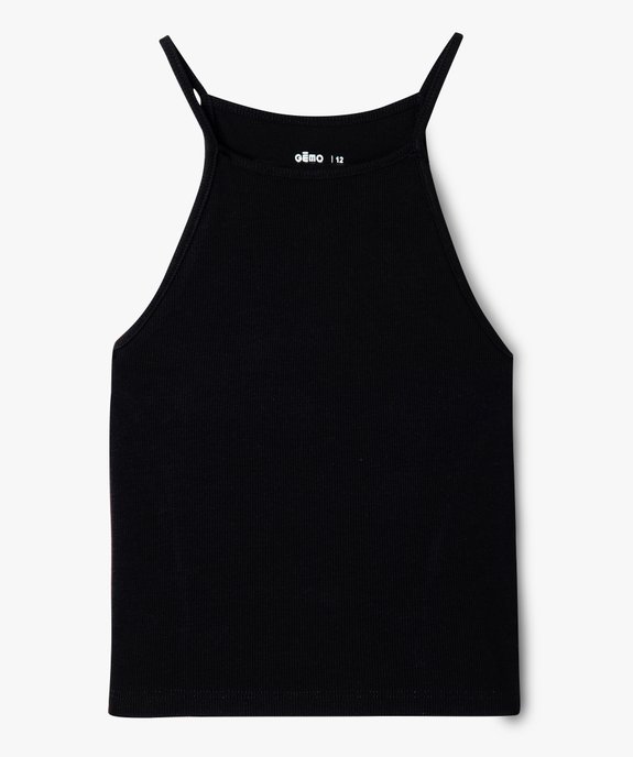Débardeur fille côtelé à fines bretelles façon crop top vue1 - GEMO (JUNIOR) - GEMO