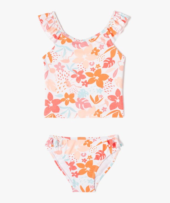 Maillot de bain bébé fille 2 pièces tankini fleuri vue1 - GEMO(BEBE DEBT) - GEMO