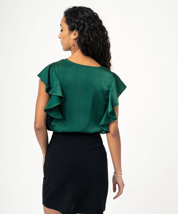 Blouse sans manches en satin volanté femme vue3 - GEMO(FEMME PAP) - GEMO