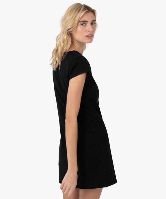 Chemise de nuit imprimée à manches courtes femme vue3 - GEMO 4G FEMME - GEMO
