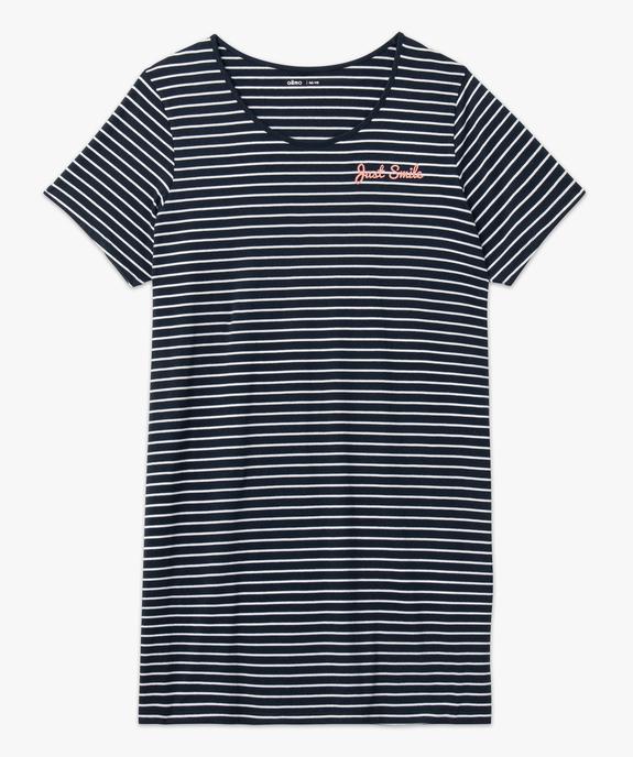 Chemise de nuit à manches courtes avec motifs femme grande taille vue4 - GEMO 4G FEMME - GEMO