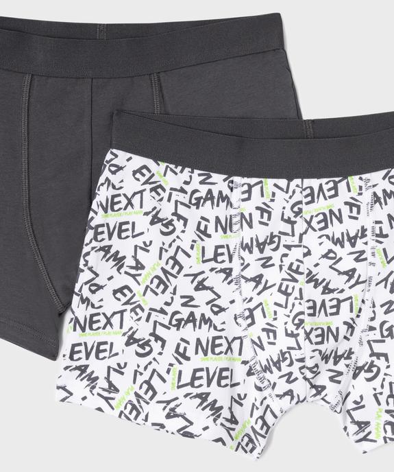 Boxers en coton biologique avec inscriptions garçon (lot de 2) vue2 - GEMO 4G GARCON - GEMO