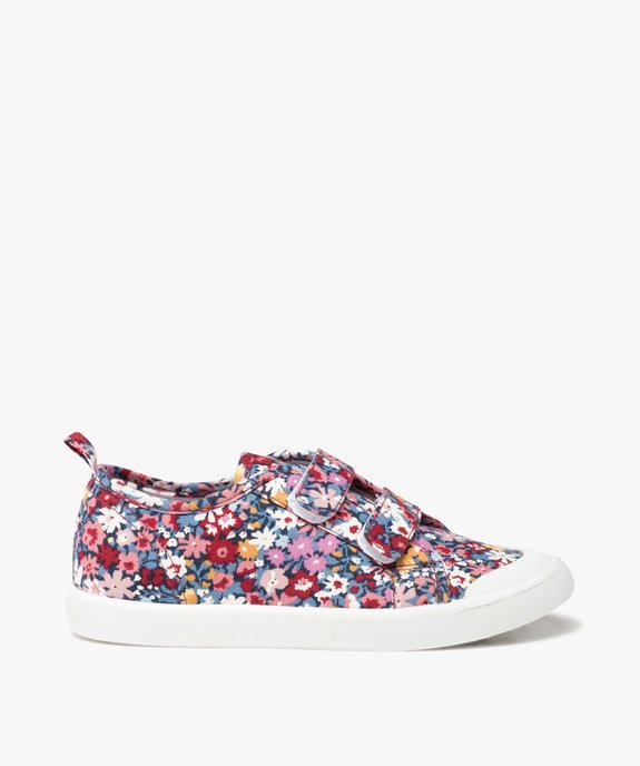 Baskets fille en toile imprimée fleurs fermeture scratch vue1 - GEMO (ENFANT) - GEMO