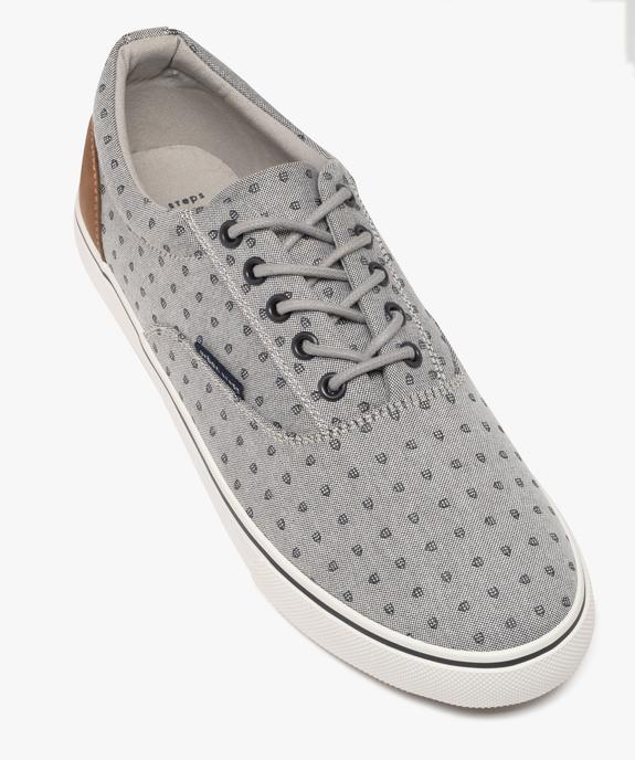 Tennis en toile à motifs fermeture lacets homme - Urban Steps vue6 - URBAN STEPS GEMO FOR GOOD - GEMO