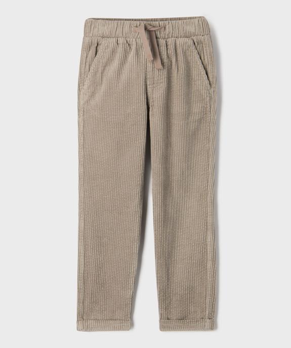 Pantalon velours coupe chino avec taille ajustable garçon vue2 - GEMO (ENFANT) - GEMO