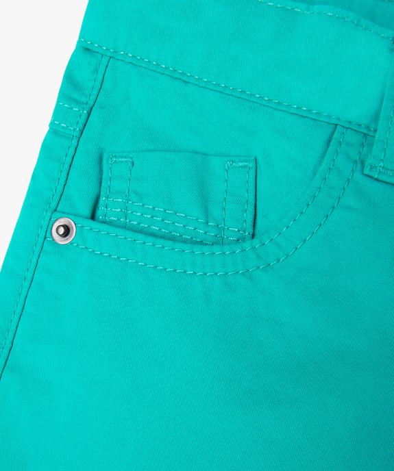 Bermuda en twill avec revers cousus garçon vue3 - GEMO 4G GARCON - GEMO