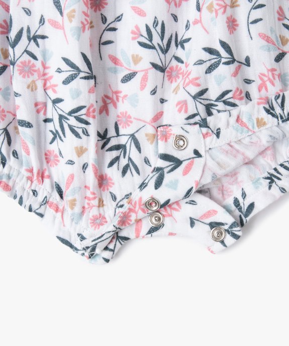 Combishort bébé sans manches en double gaze à motif fleuri (lot de 2) vue2 - GEMO(BB COUCHE) - GEMO