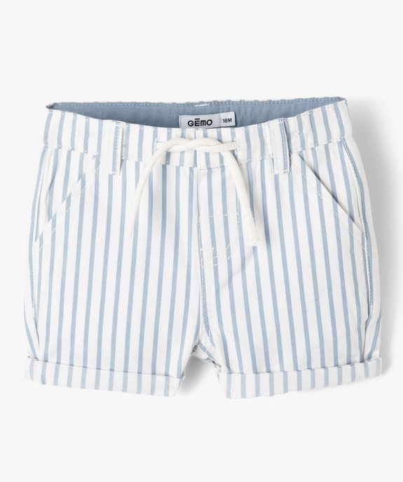 Bermuda bébé garçon en toile de coton vue1 - GEMO(BEBE DEBT) - GEMO