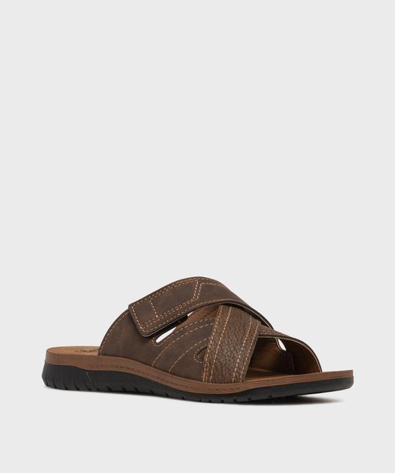 Mules ouvertes avec brides croisées à scratch homme vue2 - G'FLEX - GEMO