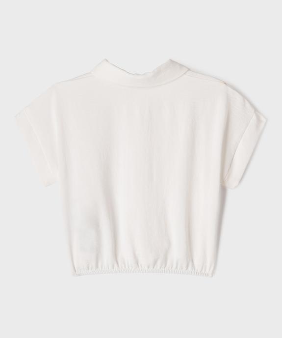 Chemise à manches ultra courte à coupe cropped fille vue3 - GEMO (ENFANT) - GEMO