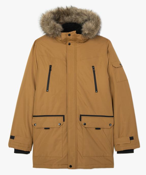 Parka homme matelassée à capuche avec bord fantaisie amovible - GEMO (HOMME) Parka homme matelassée à capuche avec bord fantaisie amovible vue4 - GEMO (HOMME) - GEMO
