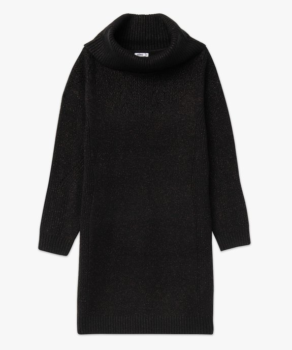 Robe pull pailletée avec grand col roulé femme vue4 - GEMO(FEMME PAP) - GEMO