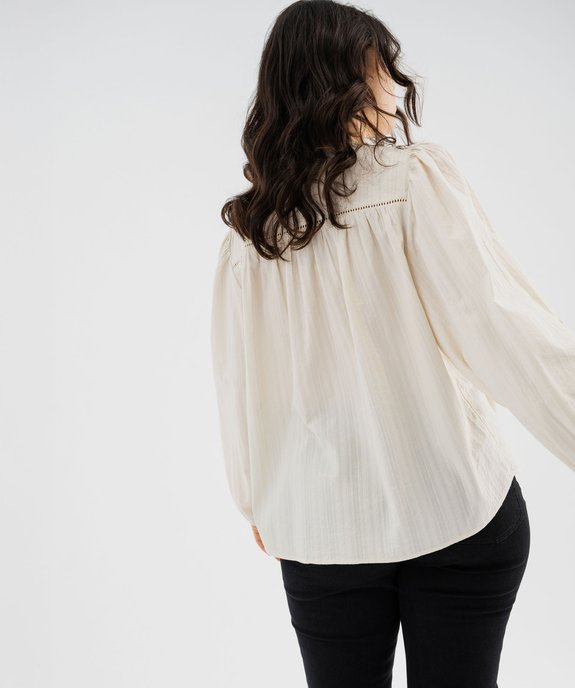 Blouse manches longues esprit bohème femme grande taille vue3 - GEMO (G TAILLE) - GEMO