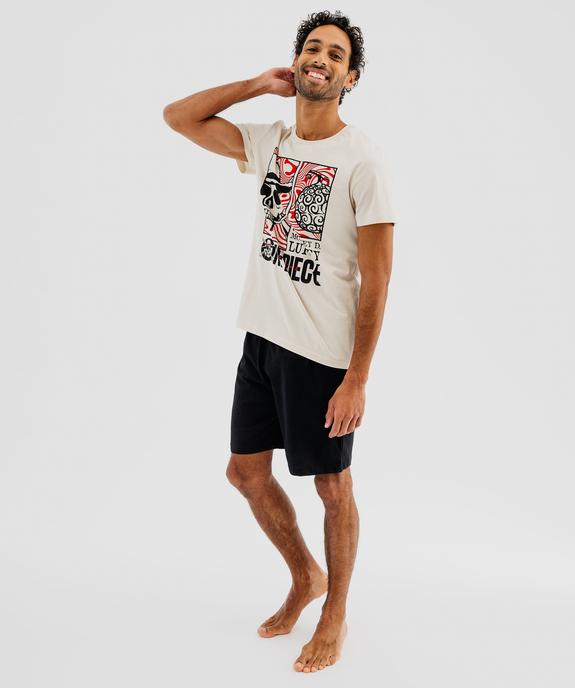 Pyjashort bicolore motif manga homme - One Piece vue1 - ONE PIECE - GEMO
