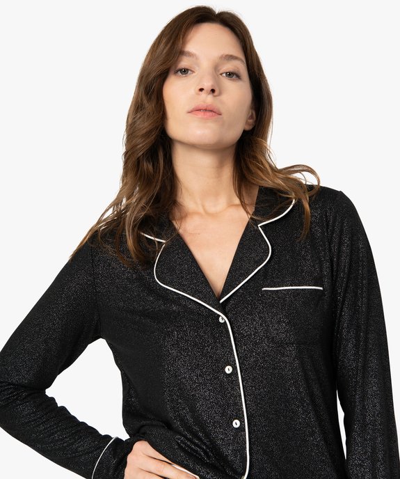 Pyjama deux pièces femme : chemise et pantalon vue2 - GEMO 4G FEMME - GEMO