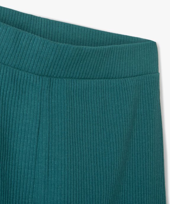 Legging fille court en maille côtelée à large ceinture élastiquée vue2 - GEMO (JUNIOR) - GEMO