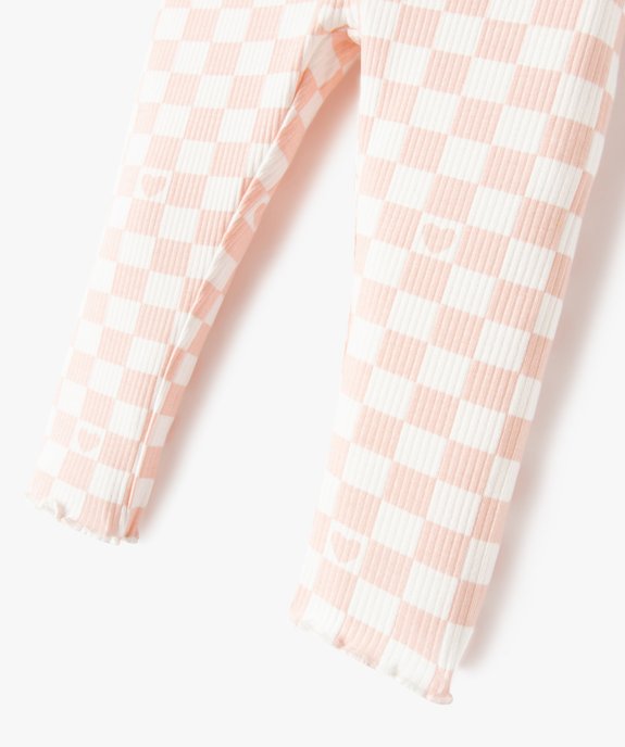 Legging bébé fille en maille côtelée à carreaux vue2 - GEMO(BEBE DEBT) - GEMO