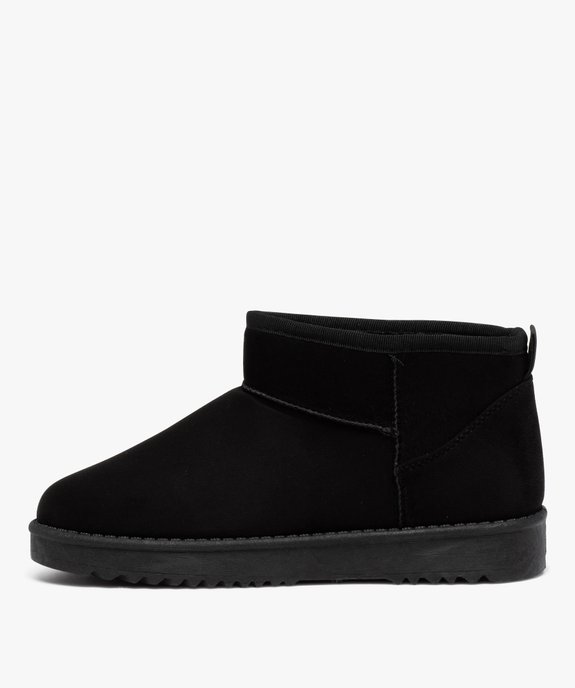 Boots fourrées femme en suédine unie vue3 - GEMO (CASUAL) - GEMO