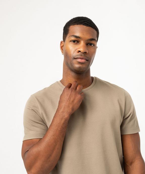 Tee-shirt manches courtes en maille piquée homme vue6 - GEMO 4G HOMME - GEMO