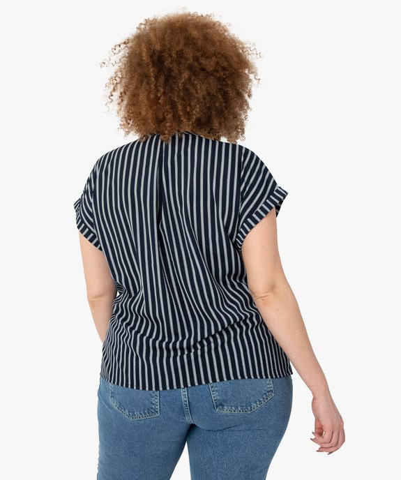 Blouse femme à manches courtes imprimée avec boutons vue3 - GEMO (G TAILLE) - GEMO