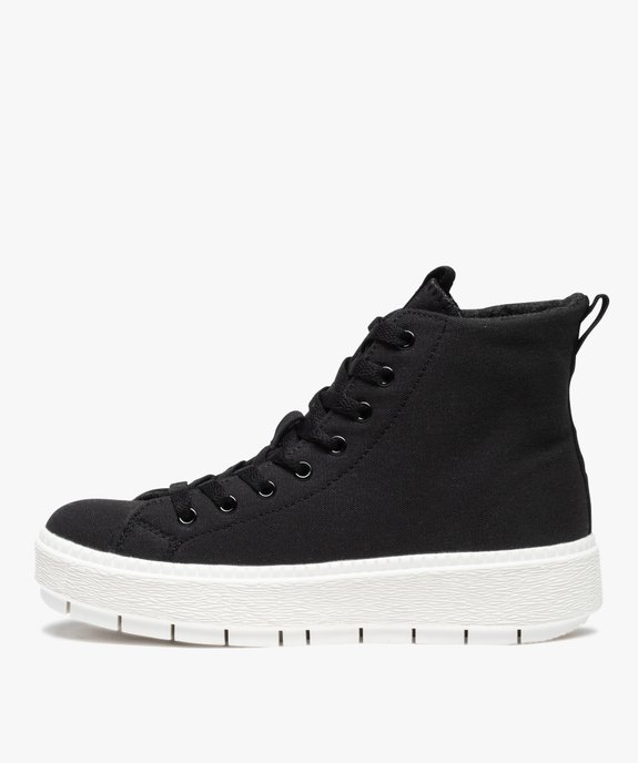 Baskets femme montantes en toile unie - Fila Potenza vue3 - FILA - GEMO
