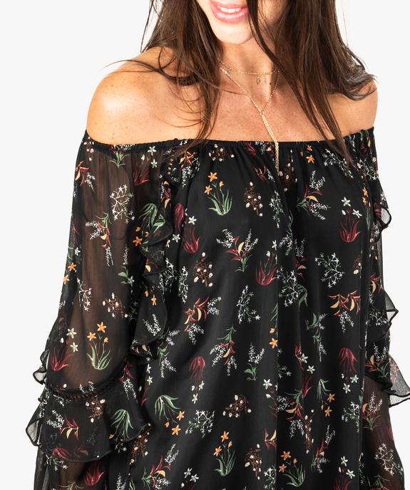 Blouse à motifs fleuris et volants sur les manches vue2 - GEMO(FEMME PAP) - GEMO