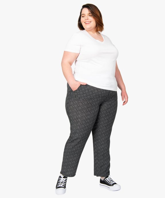 Tee-shirt femme grande taille à manches courtes et col V vue5 - GEMO (G TAILLE) - GEMO