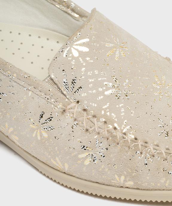 Mocassins confort en cuir à talon compensé femme - G'Flex vue6 - G'FLEX GEMO FOR GOOD - GEMO