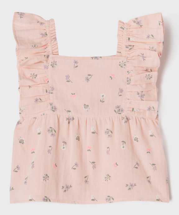 Blouse sans manches à volants coupe ample fille vue1 - GEMO 4G FILLE - GEMO
