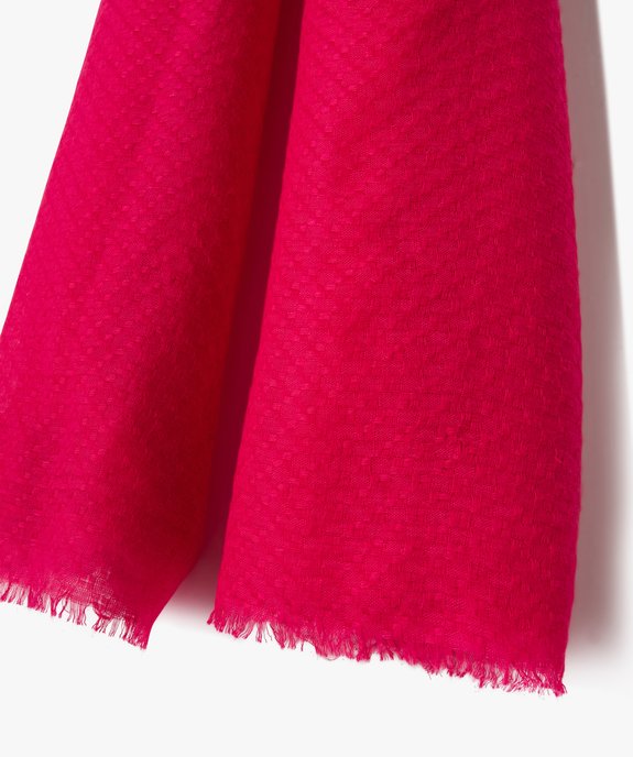 Foulard grand format rectangulaire à motifs ton sur ton en relief femme vue2 - GEMO 4G FEMME - GEMO