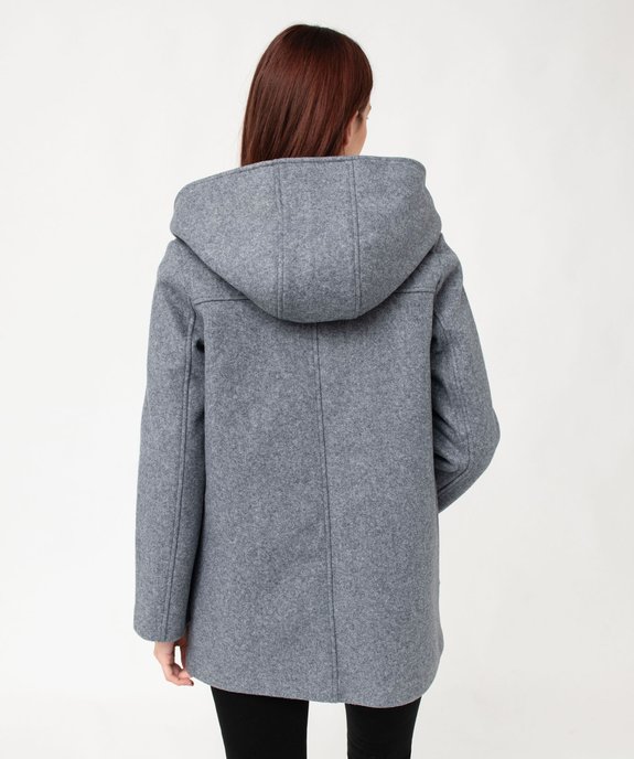 Manteau court zippé à capuche doublée sherpa femme vue3 - GEMO(FEMME PAP) - GEMO