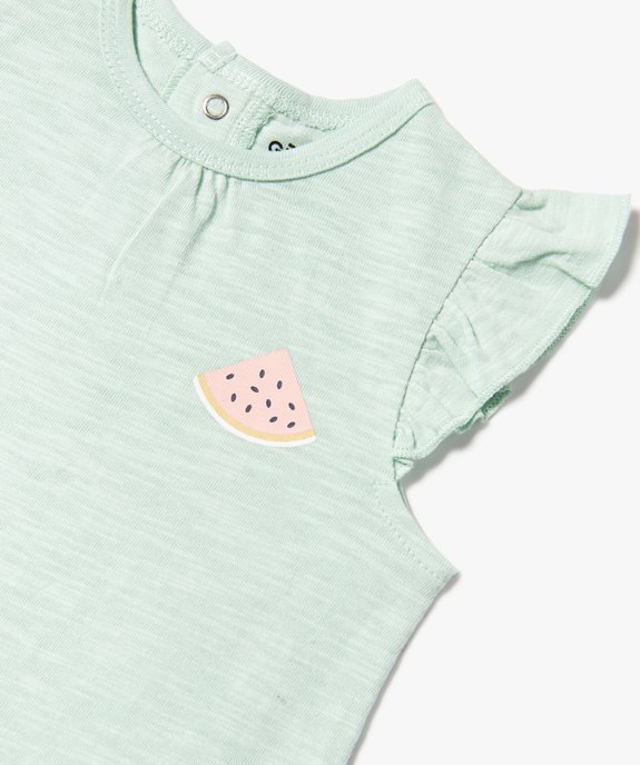 Combishort bébé fille à manches volantées (lot de 3) vue2 - GEMO(BB COUCHE) - GEMO