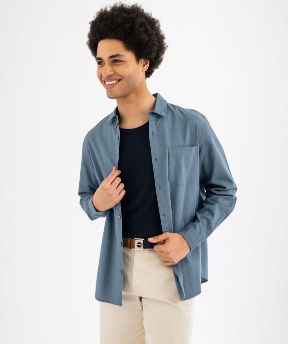 Chemise en coton et lin homme vue1 - GEMO 4G HOMME - GEMO