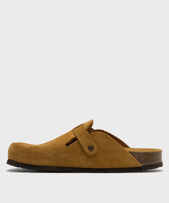 Sabots en cuir suédé avec semelle intérieure anatomique femme vue3 - TANEO GEMO FOR GOOD - GEMO