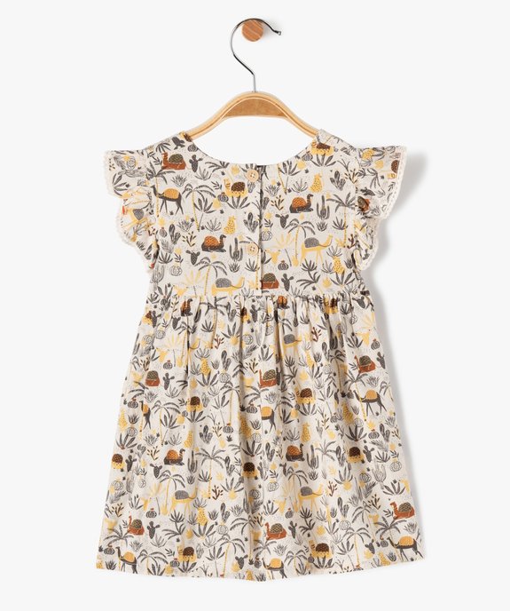 Robe bébé fille imprimée avec smocks et volants vue3 - GEMO(BEBE DEBT) - GEMO