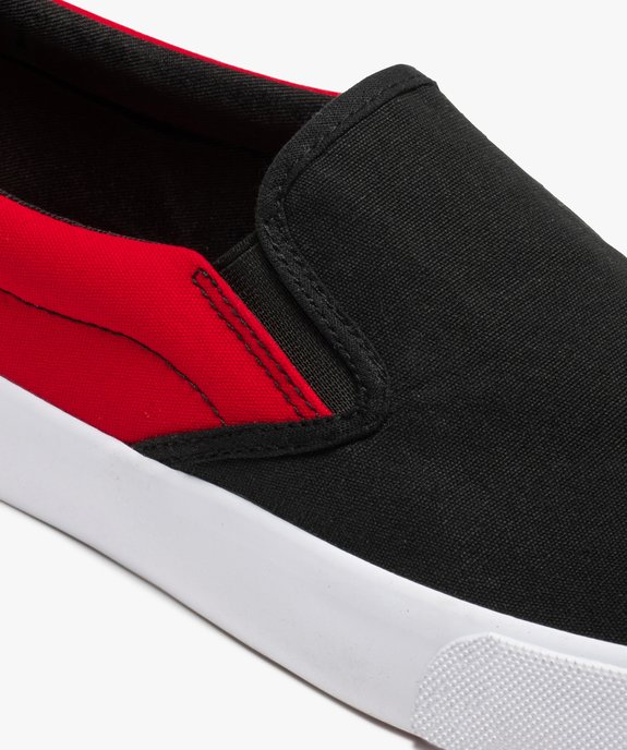 Chaussures basses homme slip-on en toile bicolore vue6 - GEMO 4G HOMME - GEMO
