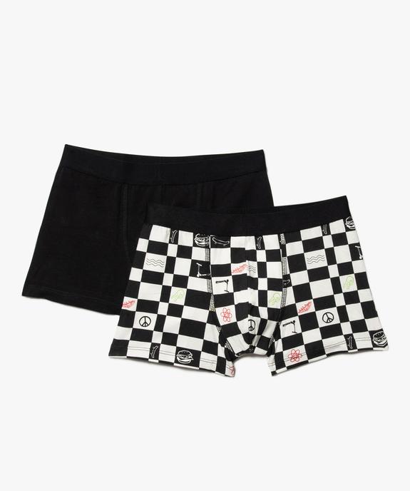 Boxer garçon imprimé damier (lot de 2) vue1 - GEMO 4G GARCON - GEMO