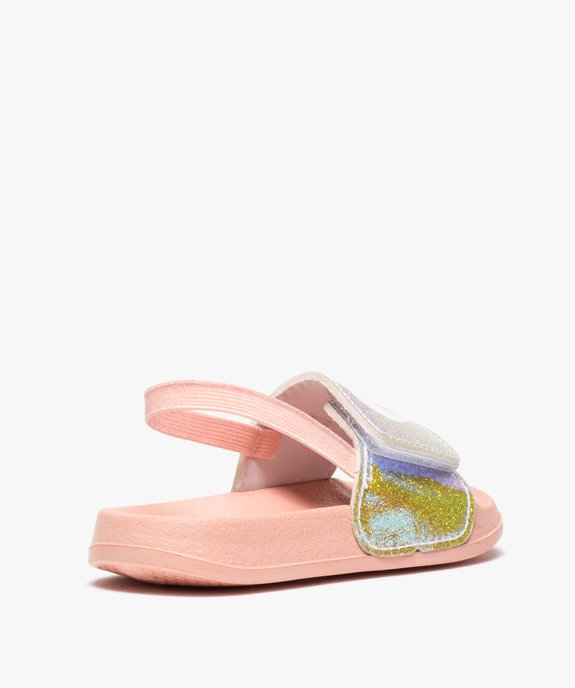 Mules de piscine fille à bride élastique et bandeau scratch vue4 - GEMO (ENFANT) - GEMO