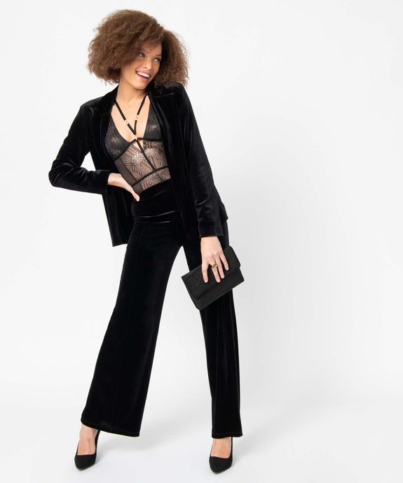 Blazer femme en velours porté ouvert vue5 - GEMO(FEMME PAP) - GEMO