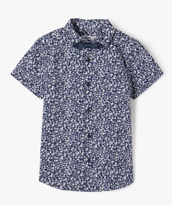 Chemise à manches courtes fleurie et noeud papillon amovible garçon vue2 - GEMO (ENFANT) - GEMO