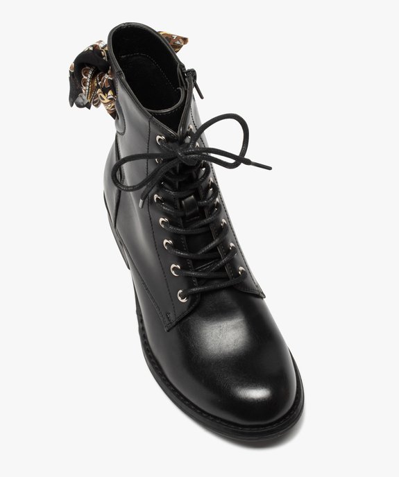 Boots femme à talon plat unis avec ruban fantaisie vue5 - GEMO (CASUAL) - GEMO