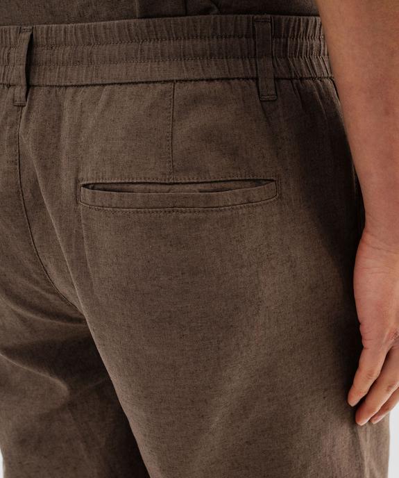 Bermuda en lin et coton coupe regular homme vue5 - GEMO 4G HOMME - GEMO