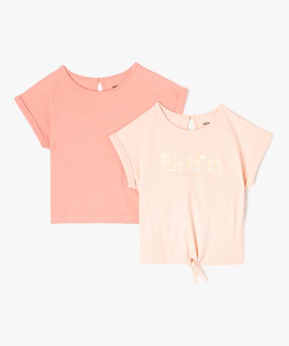 Tee-shirt manches courtes coupe loose bébé fille (lot de 2) vue1 - GEMO(BEBE DEBT) - GEMO