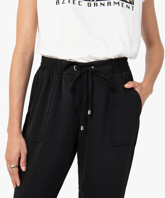 Pantalon femme fluide coupe ample resserrée dans le bas vue2 - GEMO(FEMME PAP) - GEMO