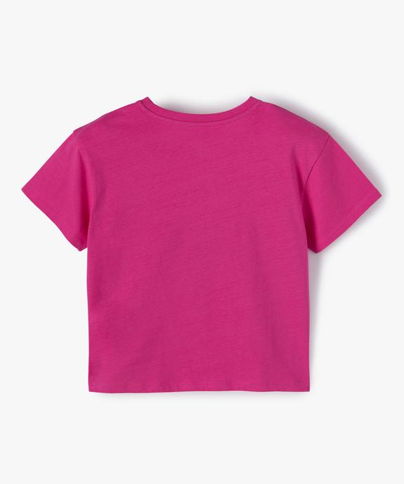 Tee-shirt fille avec motif sur l’avant vue3 - GEMO 4G FILLE - GEMO